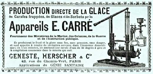 appareil Carré pour la production directe de la glace