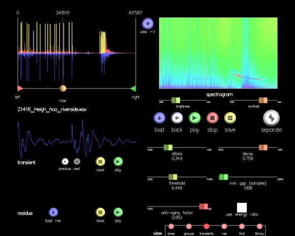 Tapestrea, l'interface d'analyse des sons